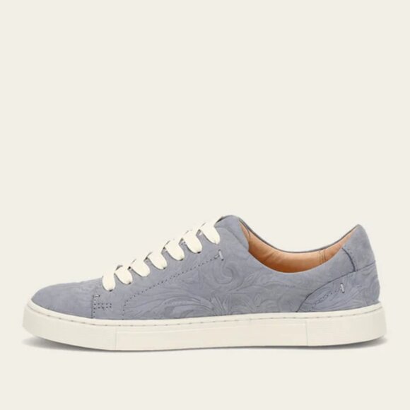 NEW FRYE Suede Ivy Low Lace Shoes Steel Blue for women 763mn